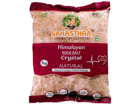 Sahasthra Himalayan Pink Rock Salt - Crystal, Natural, Rich In Minerals, 1 kg