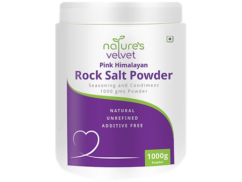 Natures Velvet Pink Himalayan Rock Salt Powder - Seasoning & Condiment, Natural, 1 kg