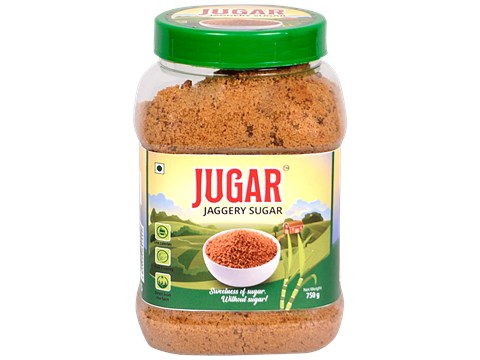 Jugar Jaggery Sugar - Natural Sweetener, Pure, Low In Calories, Helps Manage Weight, 750 g