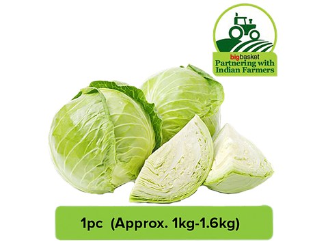 fresho! Cabbage - Medium, 1 pc