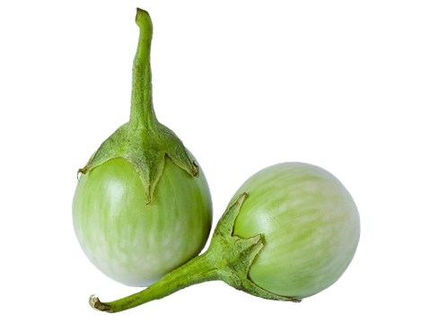 fresho! Round Brinjal - Green, 500 g