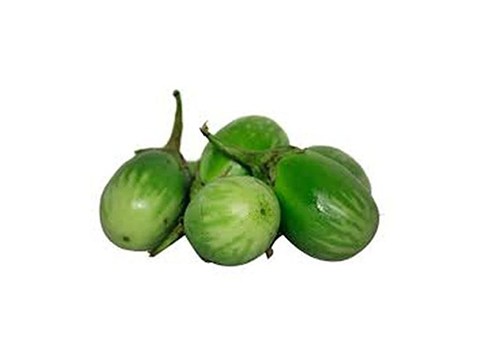 fresho! Round Makra Brinjal - Organically Grown, Green, 1 kg