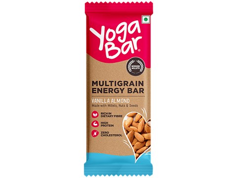 Yoga Bar Multigrain Energy Bar - Vanilla Almond, Healthy Snack, High In Protein & Fibre, 38 g