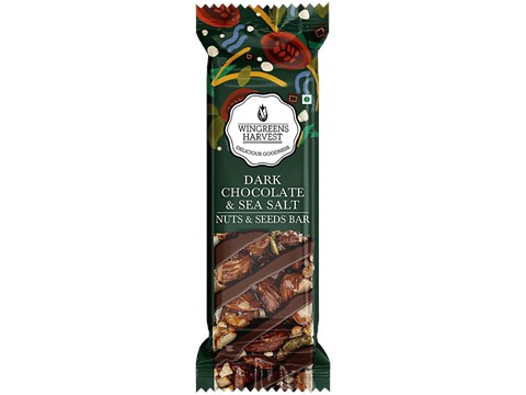 Wingreens Harvest Nuts & Seeds Bar - Dark Chocolate & Sea Salt, 30 g