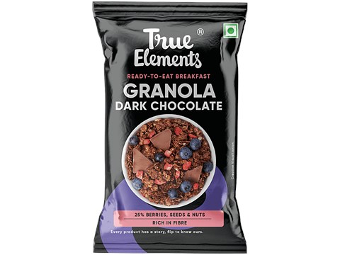 True Elements Dark Chocolate Granola - Ready To Eat Breakfast, Healthy & Tasty, 30 g