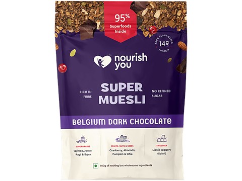 Nourish you Super Muesli - Belgian Dark Chocolate, 400 g
