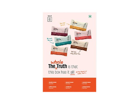 The Whole Truth Protein Bars - All-In-One, No Added Sugar, All Natural, 52 g