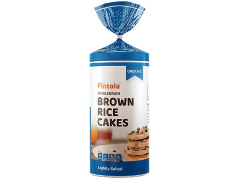 Pintola Organic Wholegrain Brown Rice Cakes - Lightly Salted, 130 g