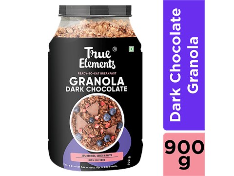 True Elements Baked Granola - Almonds & Dark Chocolate, Rich In Protein, 900 g