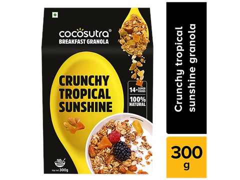 Cocosutra Cereal - Granola, Crunchy Tropical Sunshine, Breakfast Cereal With Oats, Nuts, Seeds & Dry Fruits, 300 g