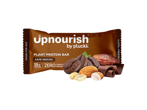 Upnourish by Pluckk Cafe Mocha 15g Plant Protein Bar, 50 g
