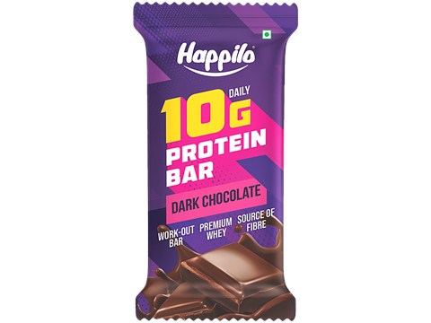 Happilo Daily 10 G Dark Chocolate Protein Bar, 50 g