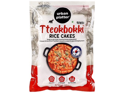 Urban Platter Tteokbokki Rice Cakes - Classic Korean Street Food, Ready To Use, 500 g