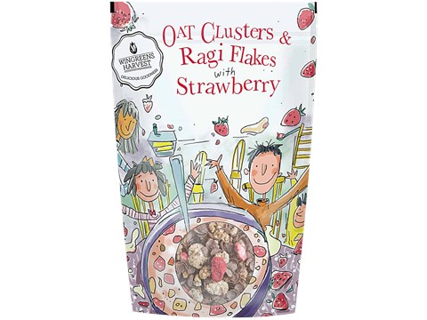 Wingreens Harvest Oat Clusters & Ragi Flakes With Strawberry, 350 g