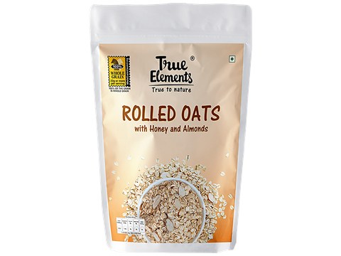 True Elements Rolled Oats Honey & Almonds, 400 g