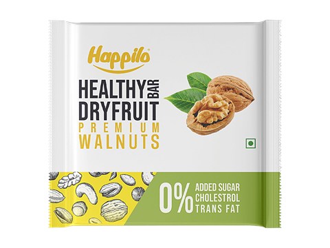 Happilo Premium Walnut Healthy Mini Dry Fruit Bar, 15 g