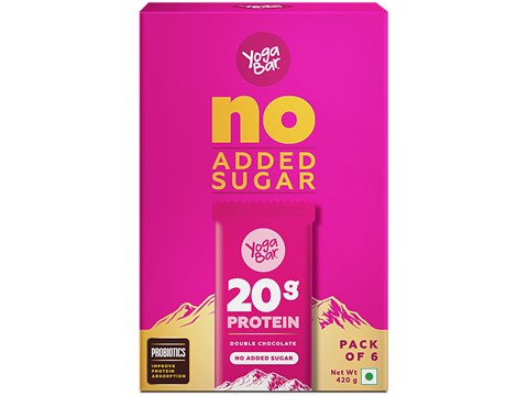 Yoga Bar 20g Protein Bar - Double Chocolate, No Added Sugar, Loaded With Fibre, 70 g