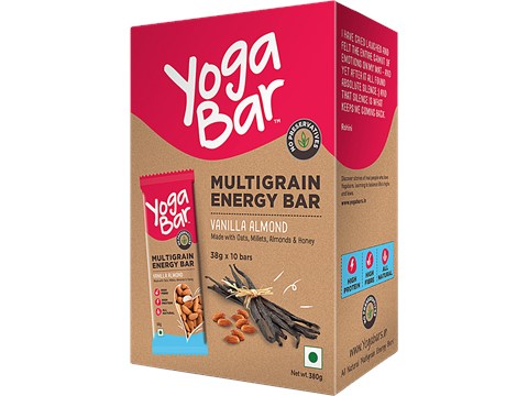 Yoga Bar Multigrain Energy Bar - Vanilla Almond, Healthy Snack, High In Protein & Fibre, 38 g