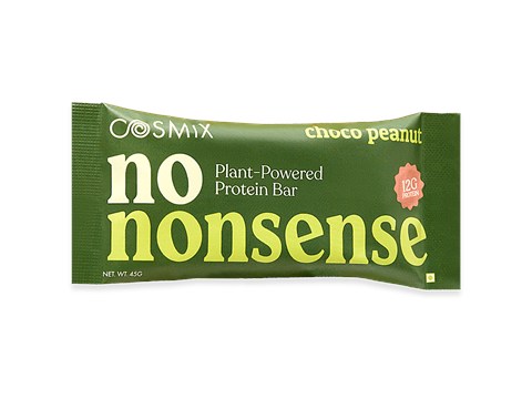 Cosmix No-Nonsense Choco Peanut Plant Protein Bar, 45 g