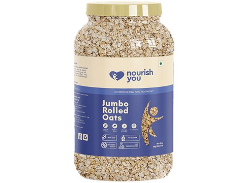 Nourish you Jumbo Rolled Oats, 1 kg