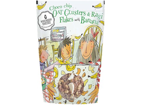 Wingreens Harvest Choco Chip Oat Clusters & Ragi Flakes With Banana, 350 g