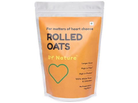 By Nature Rolled Oats - Whole Grain & Unbroken, High Protein, 1 kg