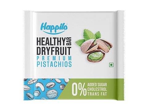 Happilo Premium Pistachio Healthy Mini Dry Fruit Bar, 15 g