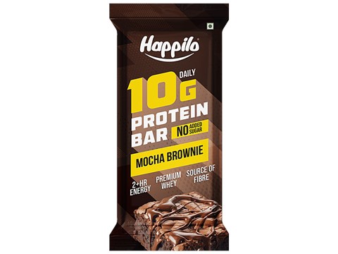 Happilo Mocha Brownie 10 g Daily Protein Bar - No Added Sugar, 50 g
