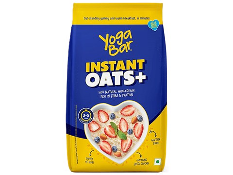 Yoga Bar Instant Oats+ - Natural Wholegrain, Rich in Fibre & Protein, 1 kg