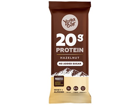 Yoga Bar 20g Protein Bar - Hazelnut, No Added Sugar, Loaded With Fibre, 70 g
