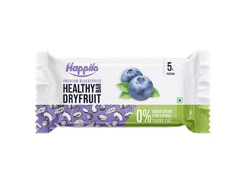 Happilo Premium Blueberries Healthy Dryfruit Bar, 35 g