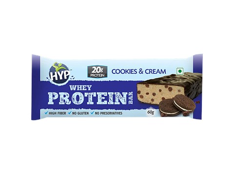 Hyp Whey Protein Bar - Cookies & Cream, 60 g