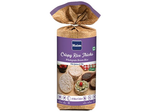 Haim Crispy Rice Thicks - Wholegrain Brown Rice Cake With Quinoa & Chia Seeds, 110 g