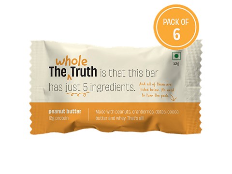 The Whole Truth Protein Bars - Peanut Butter, No Added Sugar, All Natural, 52 g