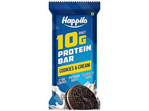 Happilo Daily 10 G Cookies & Cream Protein Bar, 50 g
