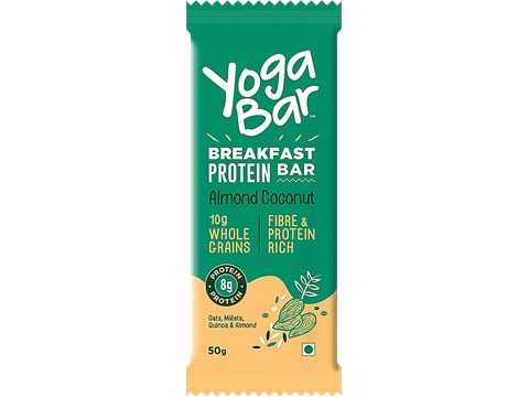 Yoga Bar Breakfast Protein Bar - Almond Coconut, Healthy Snack, Rich In Protein & Fibre, 50 g