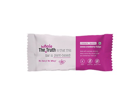 The Whole Truth Cocoa Cranberry Fudge Energy Bar, 40 g