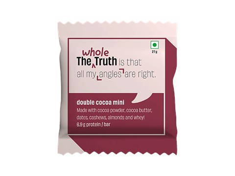 The Whole Truth Mini Protein Bar - Double Cocoa, No Added Sugar, Natural, 27 g