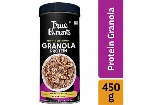 True Elements Protein Granola - Rich In Fibre, Energy Booster, 450 g