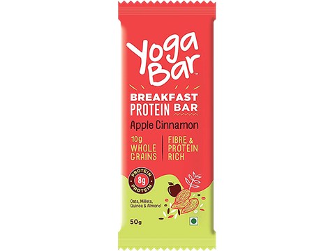 Yoga Bar Breakfast Protein Bar - Apple Cinnamon, Healthy Snack, Rich In Protein & Fibre, 50 g
