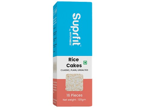SUPRFIT Rice Cakes - Classic Plain, Unsalted, Supports Weight Loss, Healthy Snack, 120 g
