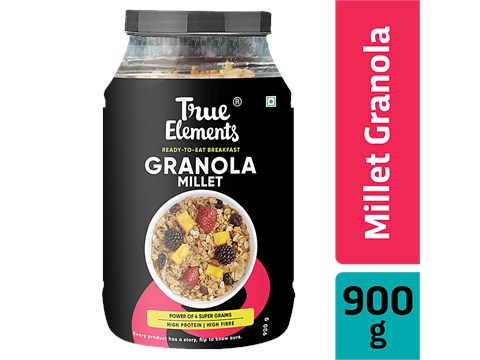 True Elements Millet Granola - High In Protein & Fibre, 900 g