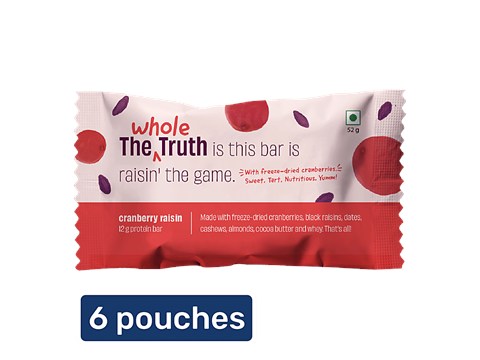 The Whole Truth Cranberry Raisin Protein Bar, 52 g