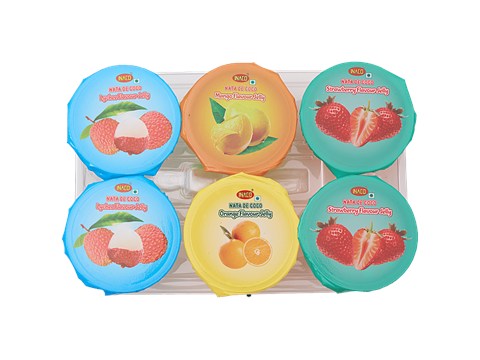 Inaco Nata De Coco Jelly - Lychee, Mango, Strawberry, Orange, 720 g