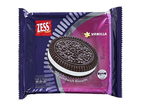 Zess Chocolate Sandwich Biscuits - Vanilla, 264.6 g