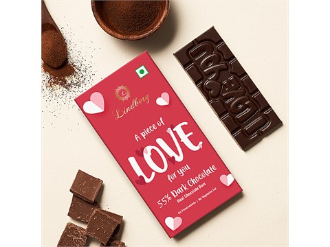 Lindberg I Love You Message Bar - 55% Dark Chocolate, 45 g