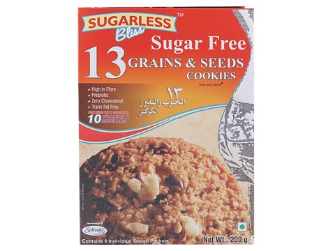 Sugarless Bliss 13 Grains & Seeds Cookies, 200 g