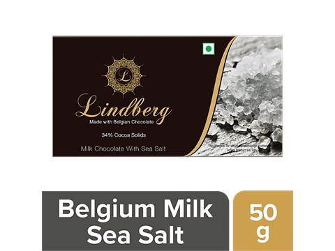 Lindberg Belgian Milk Chocolate - Sea Salt, 34% Cocoa Solids, 50 g