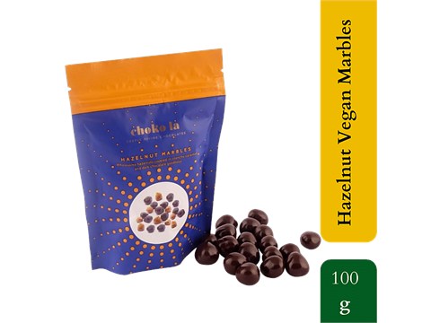 Choko La Hazelnut Vegan Marbles  - Goodness Of Crunchy Caramel & Dark Chocolate, 100 g