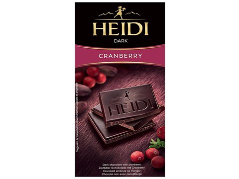 Heidi Dark Chocolate - Cranberry, 80 g